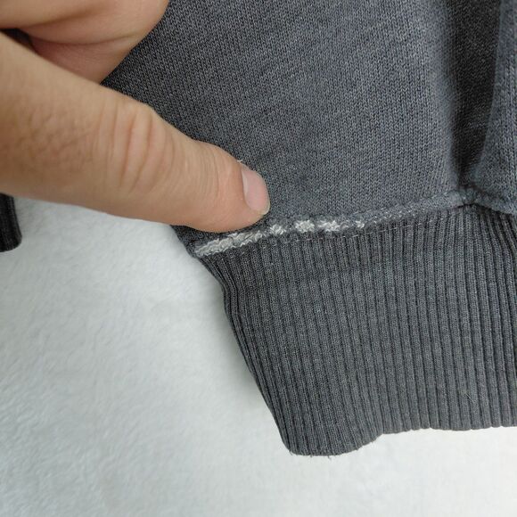 Gap Button Up Cardigan Sweater Mens Size XL Gray Jersey Knit Shawl Collar Pocket - Picture 10 of 12